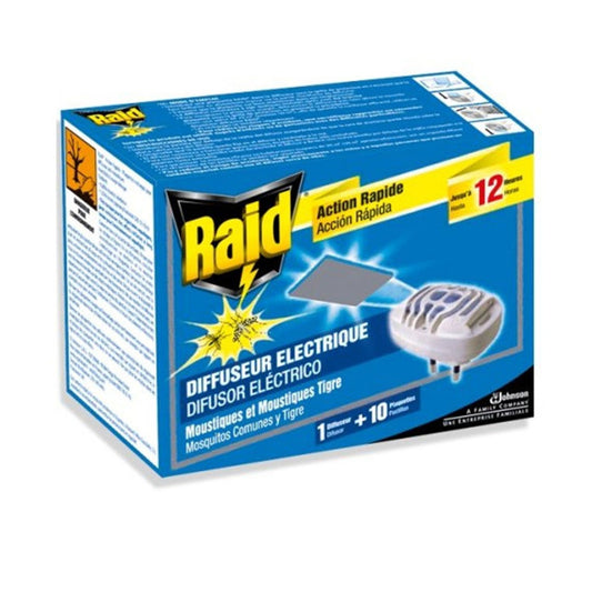 Raid Elektrischer Mücken- und Tigermücken-Diffusor, 1 Diffusor + 10 Nachfüllpackungen