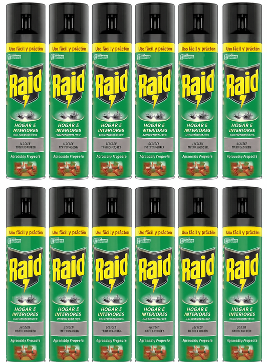 12 x RAID Insektenspray - Frischer Blumen Duft, 400 ml