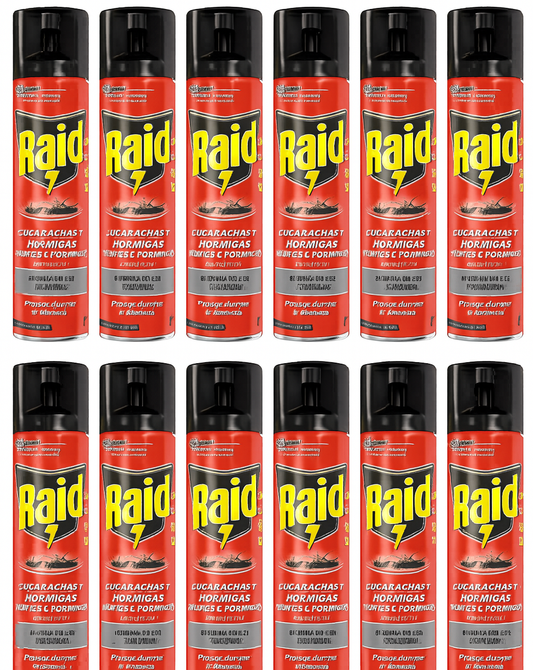 12 x Raid Kakerlaken, Schaben & Ameisen Insektizid 400ml